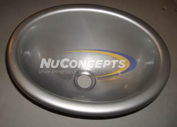 Oval Sink Silver Metallic Color