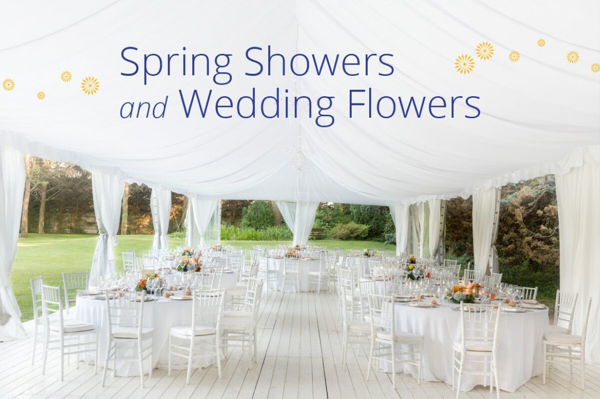 Outdoor Spring Wedding Setup Under Canopy Setting with Chivari Chair Rentals